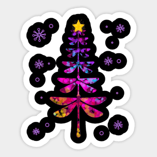 dragonfly christmas tree Sticker